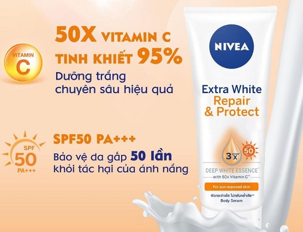 Nivea Extra White Repair & Protect Body Serum SPF50 PA+++